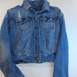 Massini Blue Jean Jacket Button Up Denim Long Sleeve Women's S